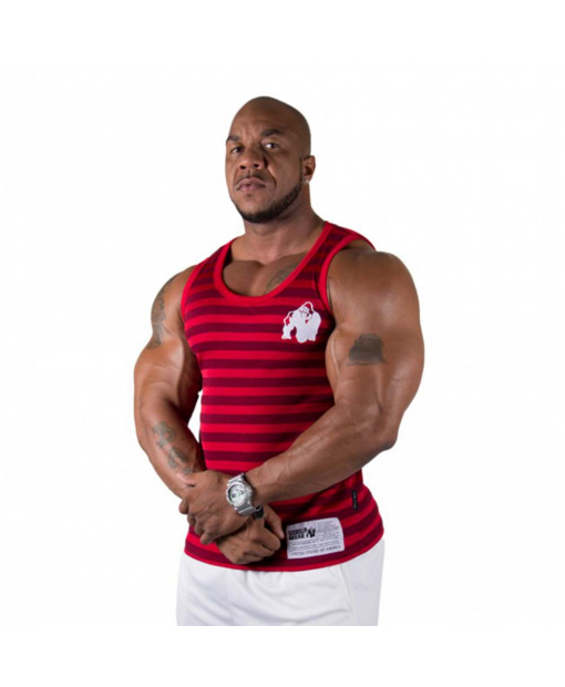Stripe Stretch Tank Top Red