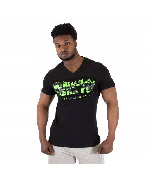 Футболка Sacramento V-Neck T-Shirt Black/Lime Neon