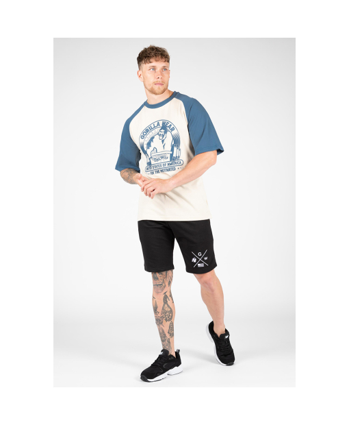 Logan Oversized T-Shirt Beige/Blue