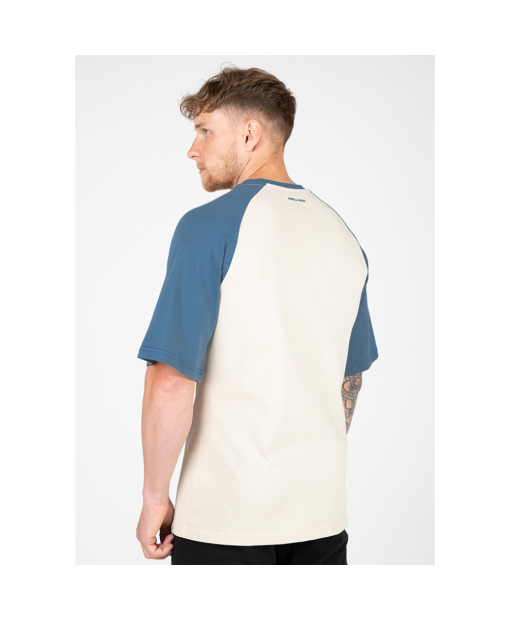 Logan Oversized T-Shirt Beige/Blue
