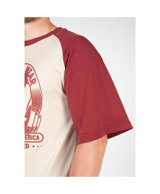 Logan Oversized T-Shirt Beige/Red