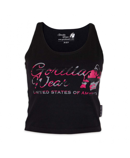Oakland Crop Tank Black/Pink 