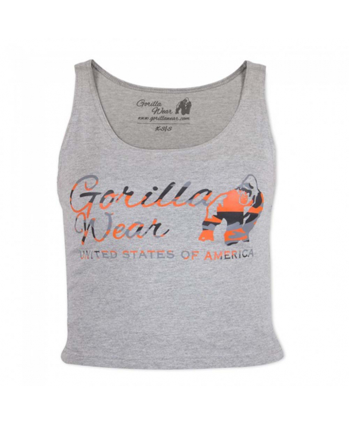 Oakland Crop Tank Gray/Neon Orange