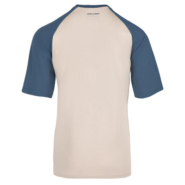 Logan Oversized T-Shirt Beige/Blue
