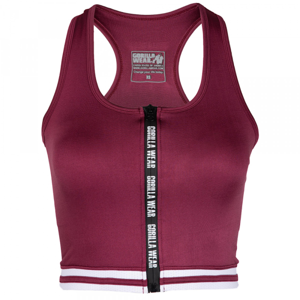 Майка Mesa Zip Front Crop Top Burgundy Red