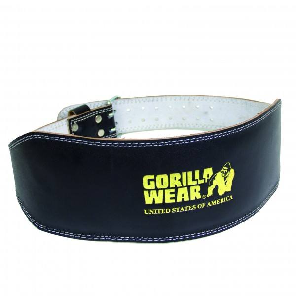 Пояс Gorilla Wear 6 Inch Padded Leather Lifting Belt Black/Gold Black