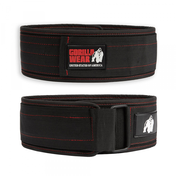 Пояс Gorilla Wear 4 Inch Nylon Lifting Belt Black/Red