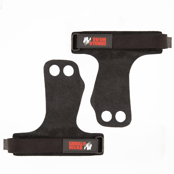 Захват 2-Hole Leather Lifting Grips Black